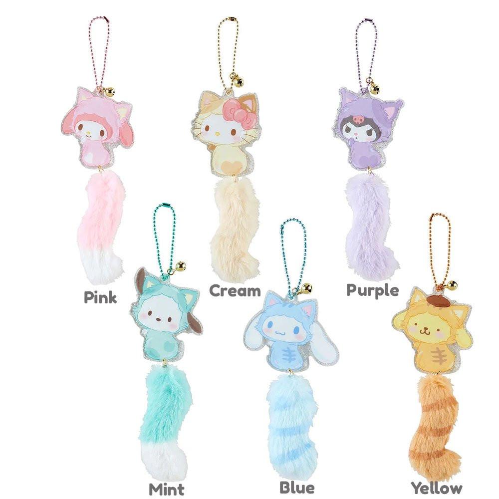 Sanrio Cat Acrylic Fur Tail Keyring