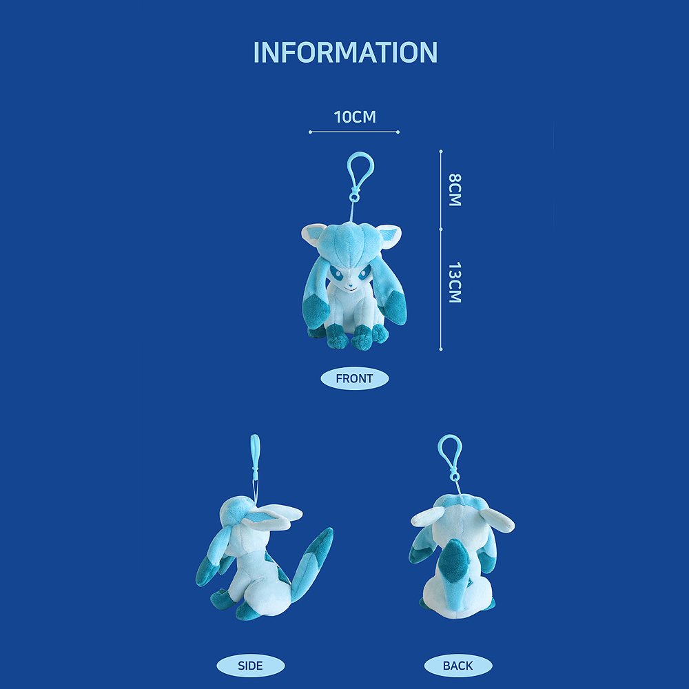 Pokemon Glaceon Clip-On Plush