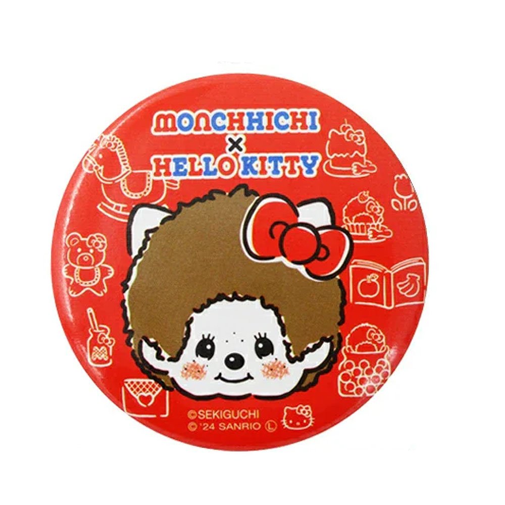 Hello Kitty x Monchhichi Tin Badge Pin Brooch