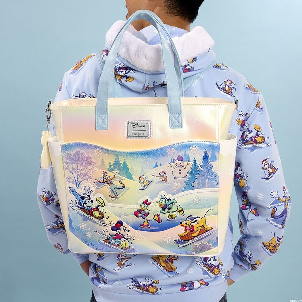 Loungefly x Mickey & Friends Winter Wonderland Scene Convertible Backpack & Tote Bag