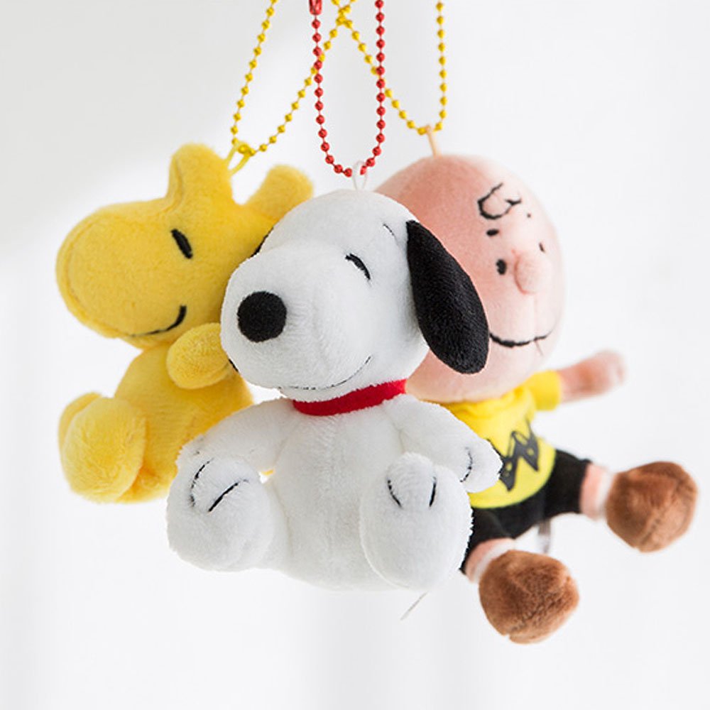 Peanuts Snoopy Woodstock Mascot Plush Keychain