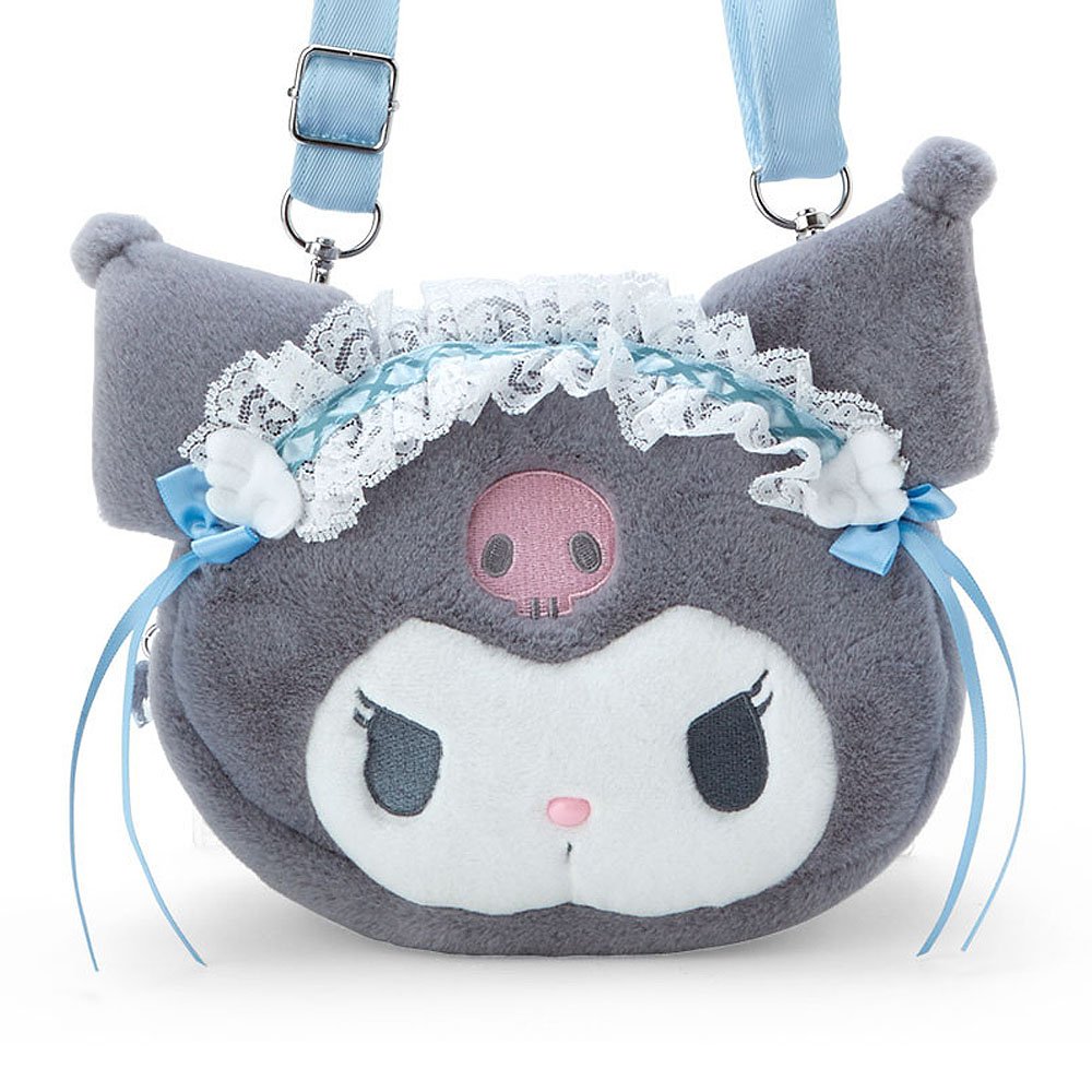 Kuromi Plush Crossbody Bag :Blue Angel