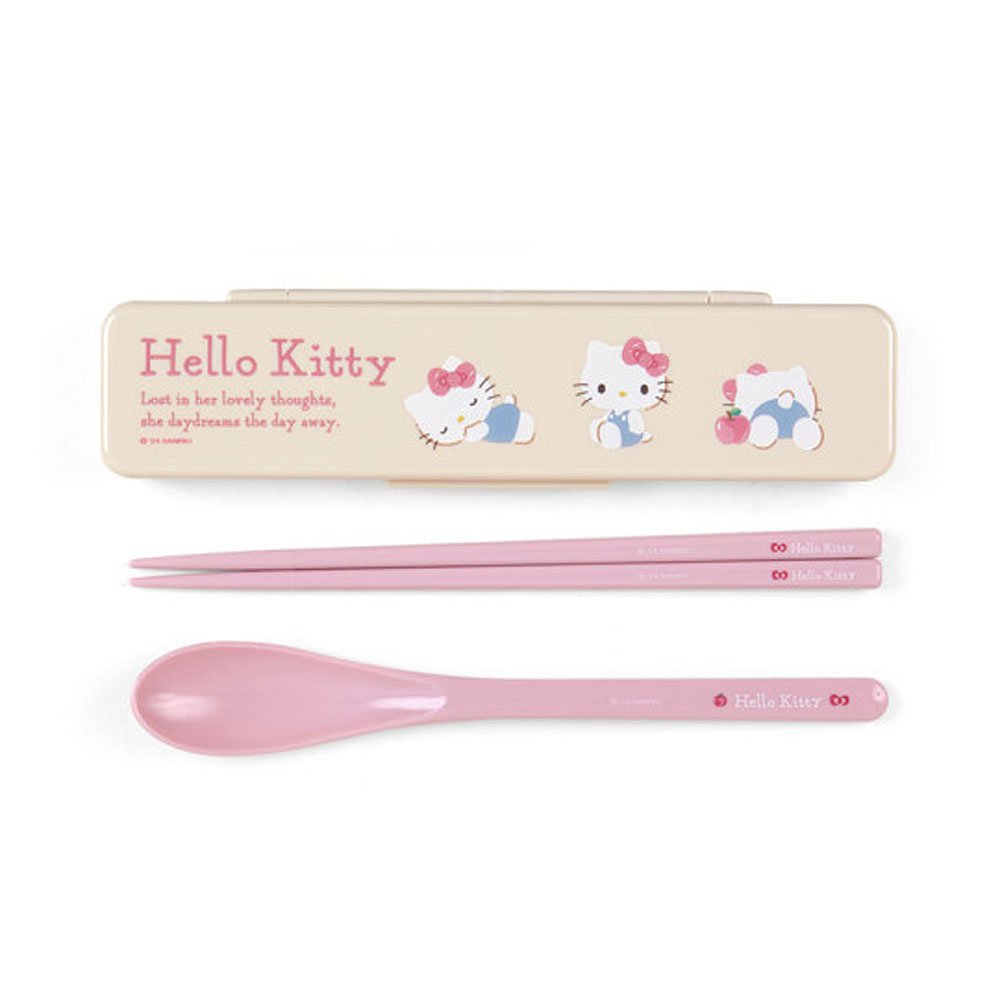Hello Kitty Bento Box & Chopsticks & Spoon with Case Set