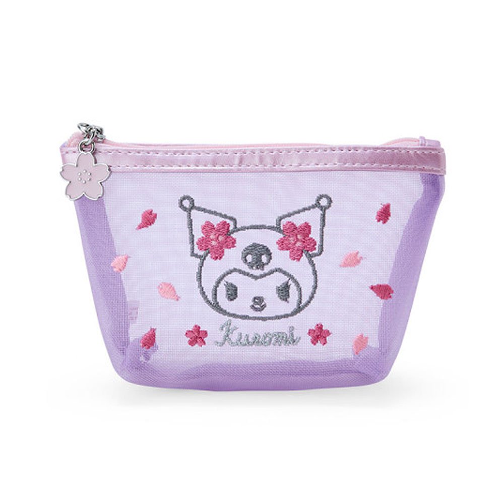 Sanrio Kuromi Mesh Pouch :Pink Sakura