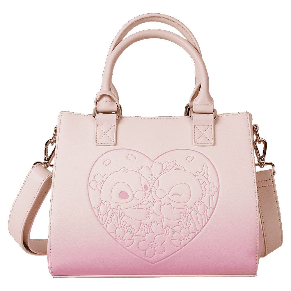 Loungefly x Stitch & Angel Cherry Blossom Heart Crossbody Bag