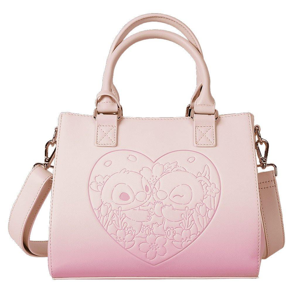 Loungefly x Stitch & Angel Cherry Blossom Heart Crossbody Bag