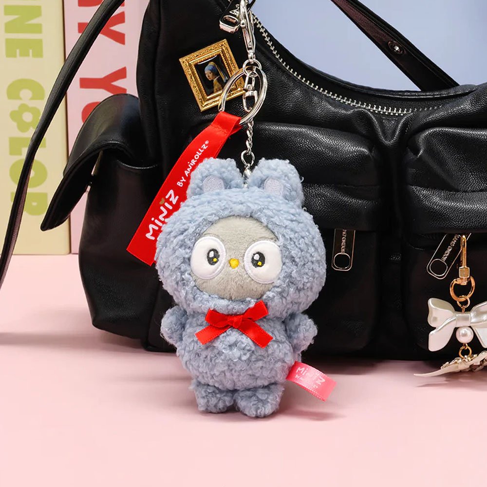 Anirollz Miniz Bunny Costume Owlyroll Plush Charm Keychain
