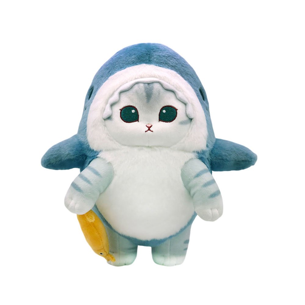 Mofusand Shark Meow Plush :Gray Cat