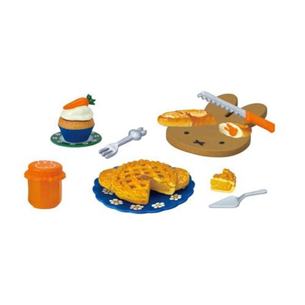 Miffy Playset with waffles, a cupcake, and utensils on a white background