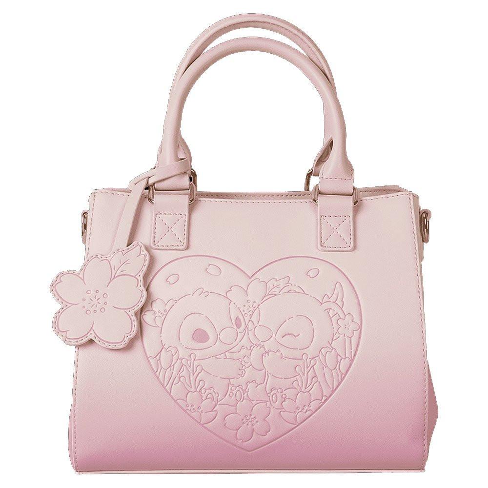 Loungefly x Stitch & Angel Cherry Blossom Heart Crossbody Bag