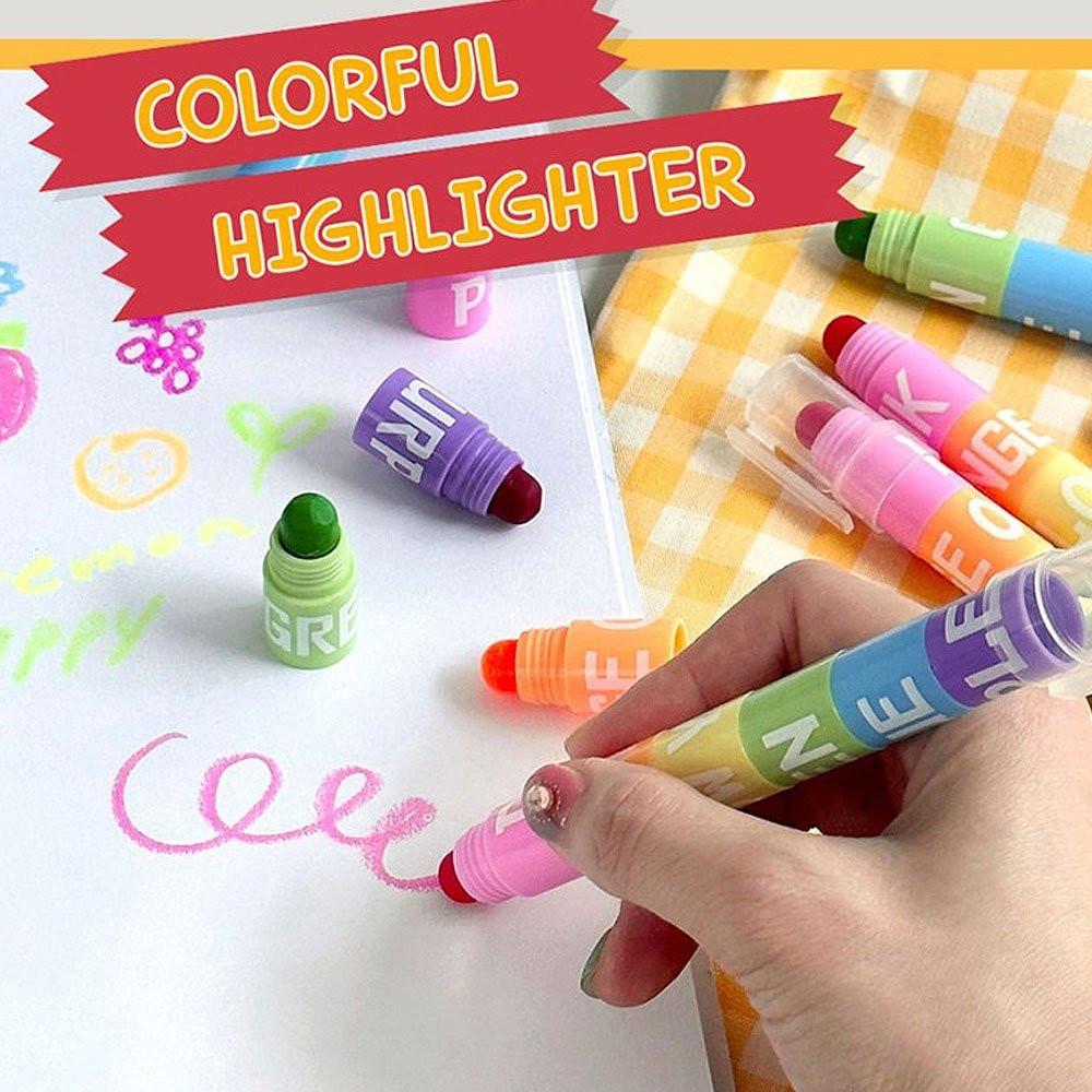 Block Crayon 6-Color Highlighter