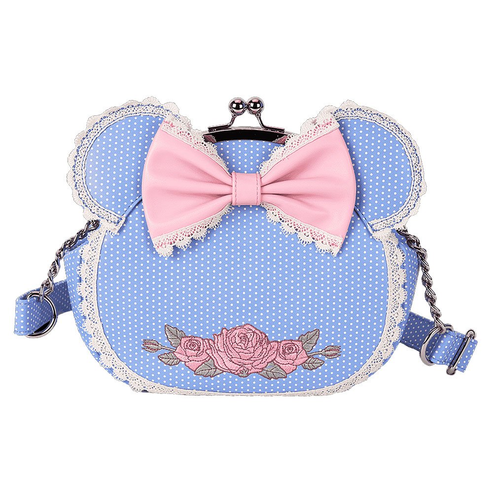 Loungefly x Minnie Mouse Floral and Lace Kisslock Crossbody Bag