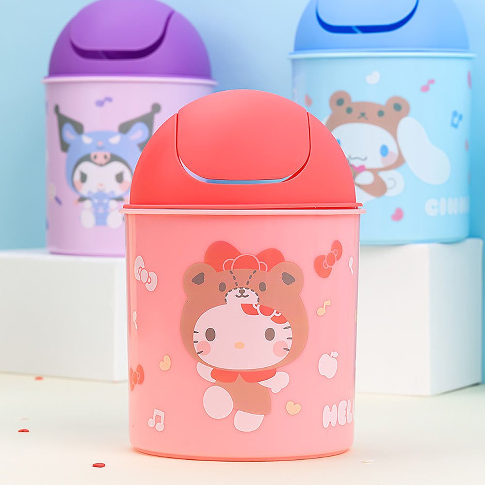 Sanrio Hello Kitty Desk Trash Bin w/ Swing Lid