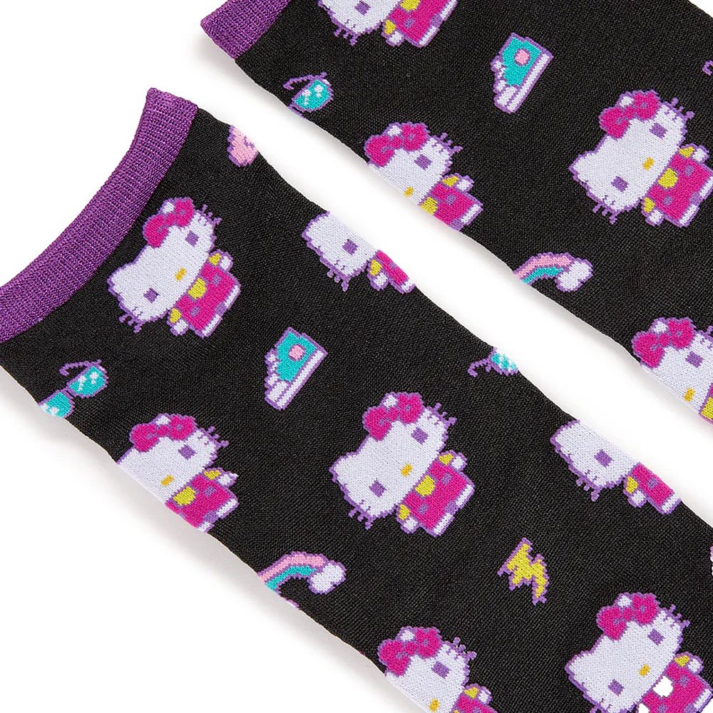 Hello Kitty Pixel Purple Crew Sock