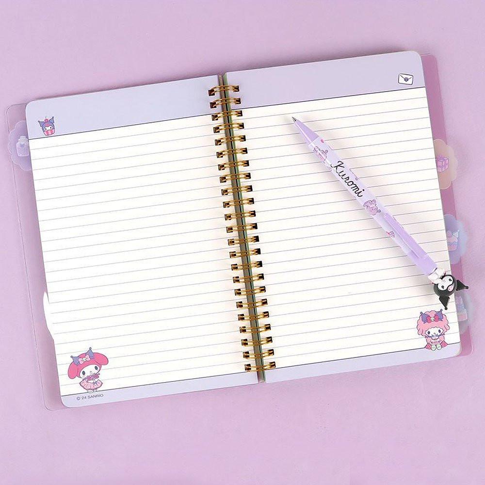 Sanrio Cinnamoroll & Kuromi Blingbling 4-Tab Index Notebook
