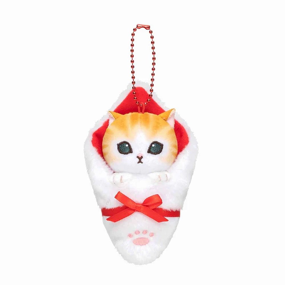 Kawaii Mofusand cat plush in swaddle key ring keychain stuffed animal