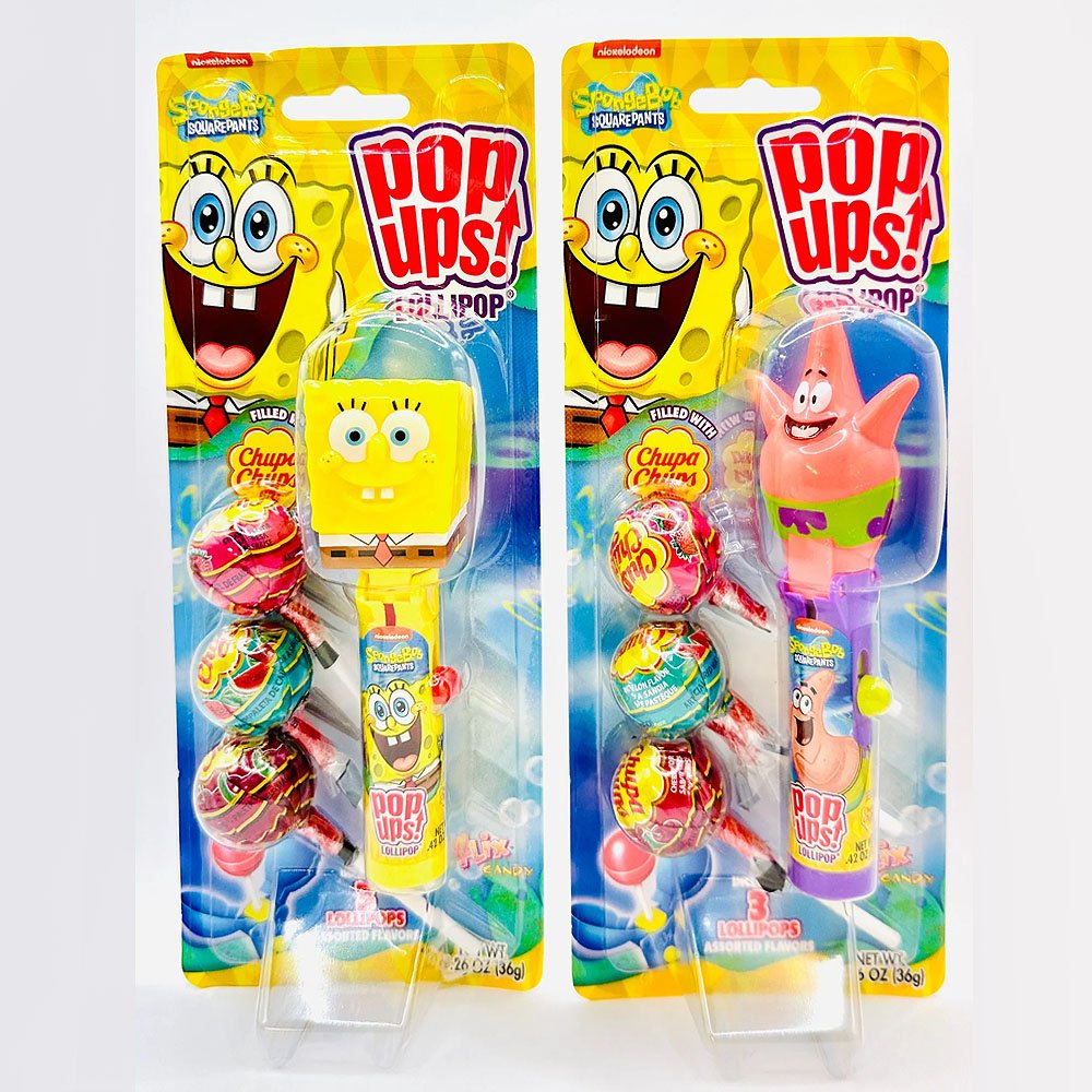 Spongebob Pop Ups 3 Chupa Chups Lollipops