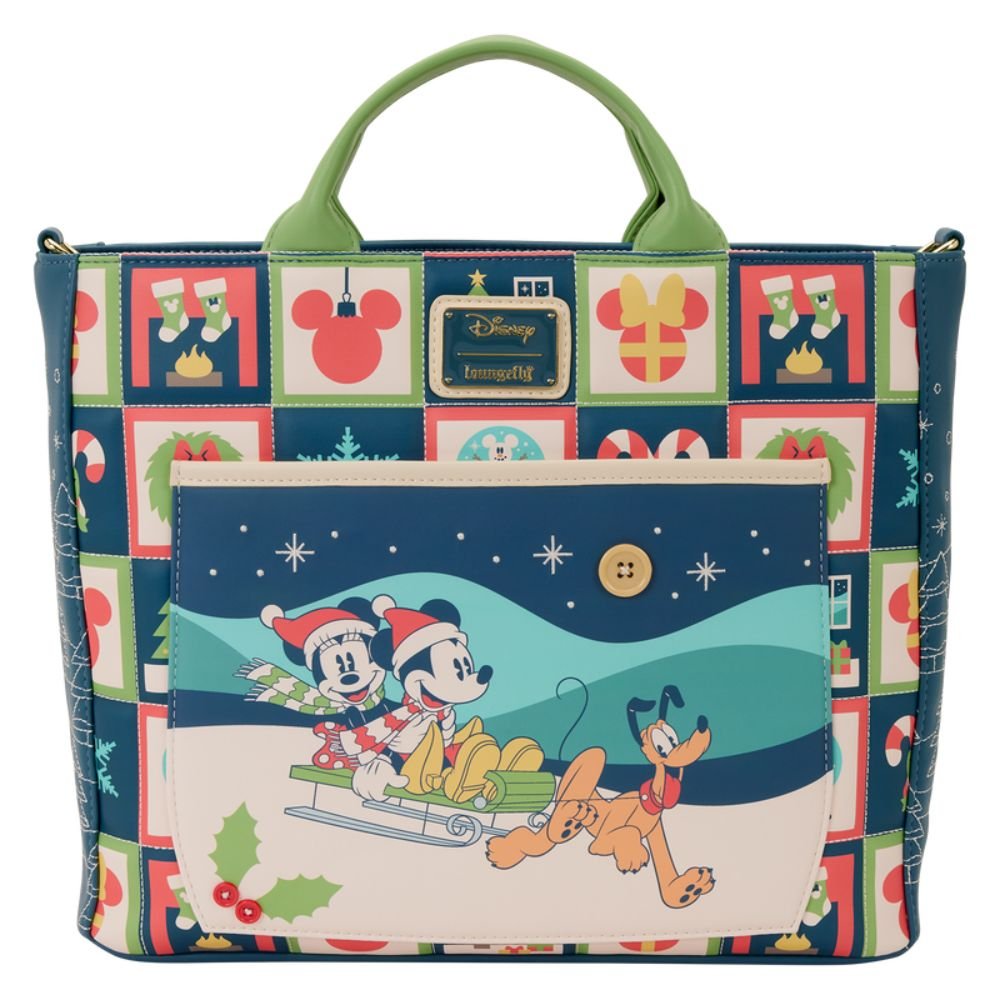 Loungefly x Mickey & Friends Holiday Convertible Backpack & Tote Crossbody Bag