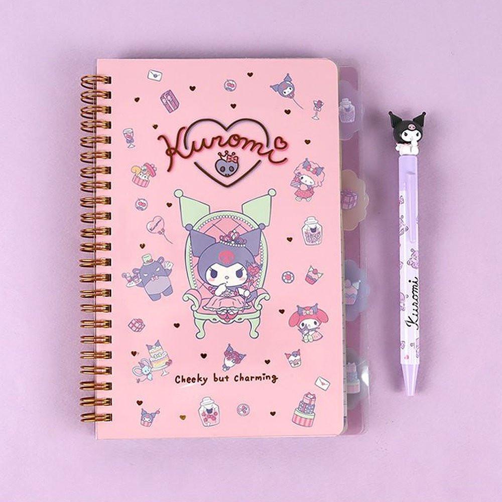 Sanrio Cinnamoroll & Kuromi Blingbling 4-Tab Index Notebook