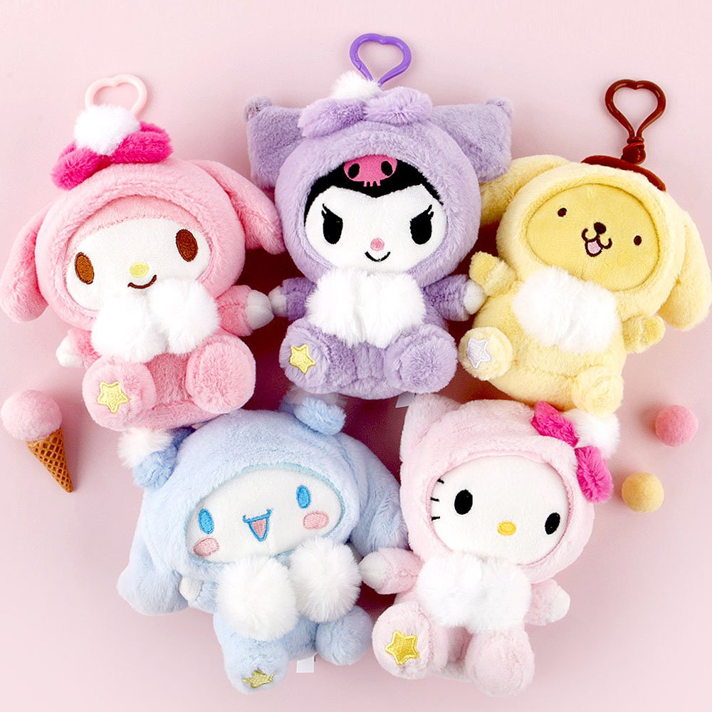 Sanrio Characters Pastel Costume Clip-On Plush
