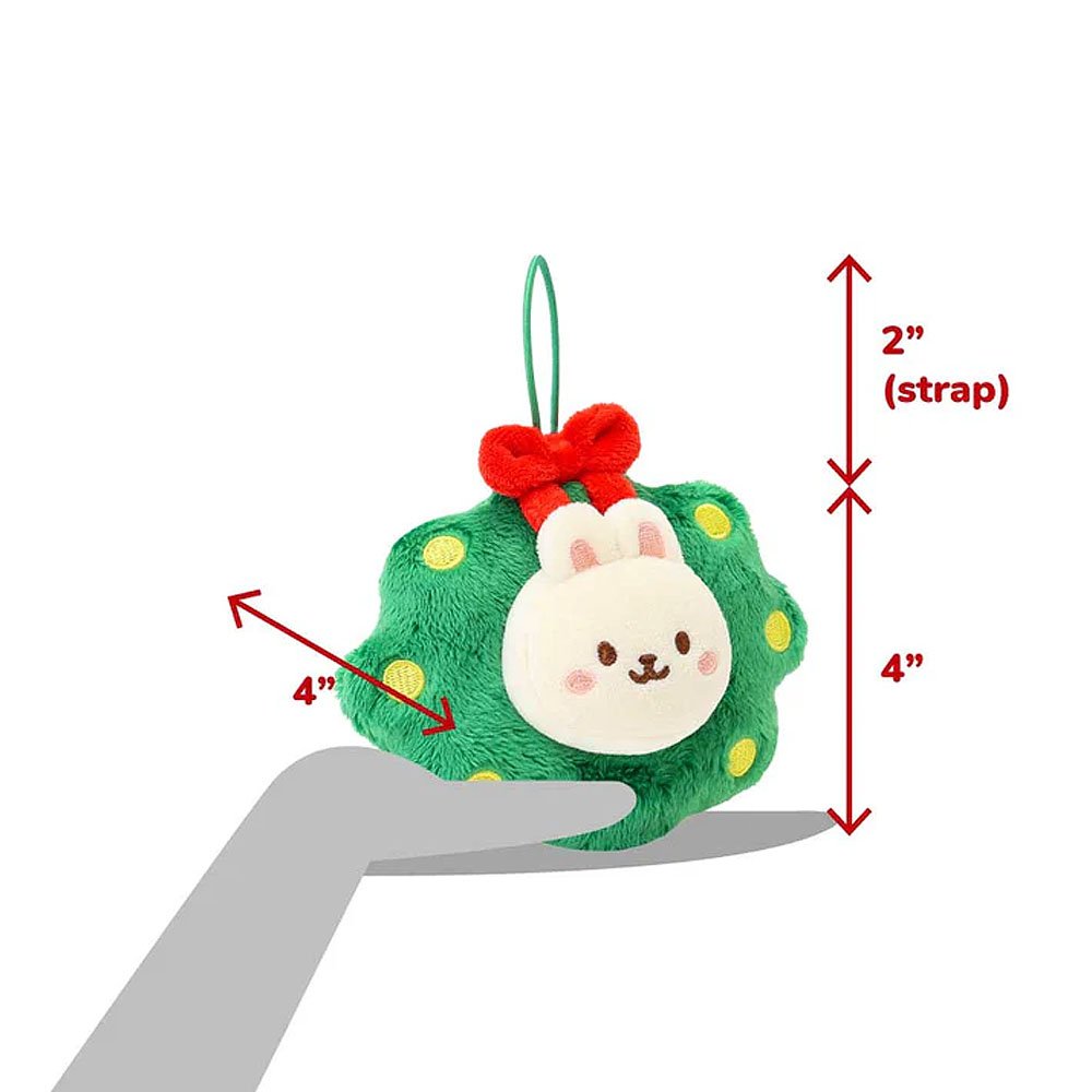 Anirollz Christmas Wreath Bunniroll Plush Ornament