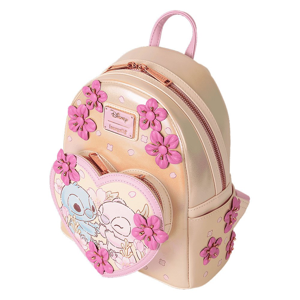 Loungefly x Stitch & Angel Cherry Blossom Heart Mini Backpack