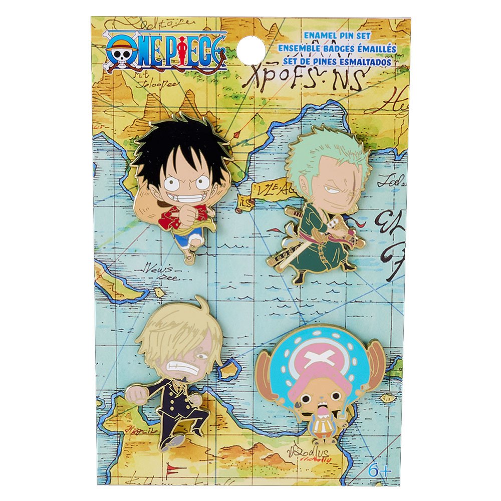 Loungefly x One Piece 25th Anniversary Chibi 4-Piece Pin Set