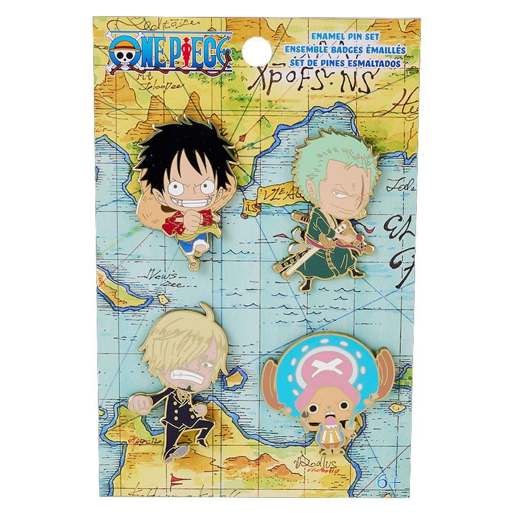 Loungefly x One Piece 25th Anniversary Chibi 4-Piece Pin Set