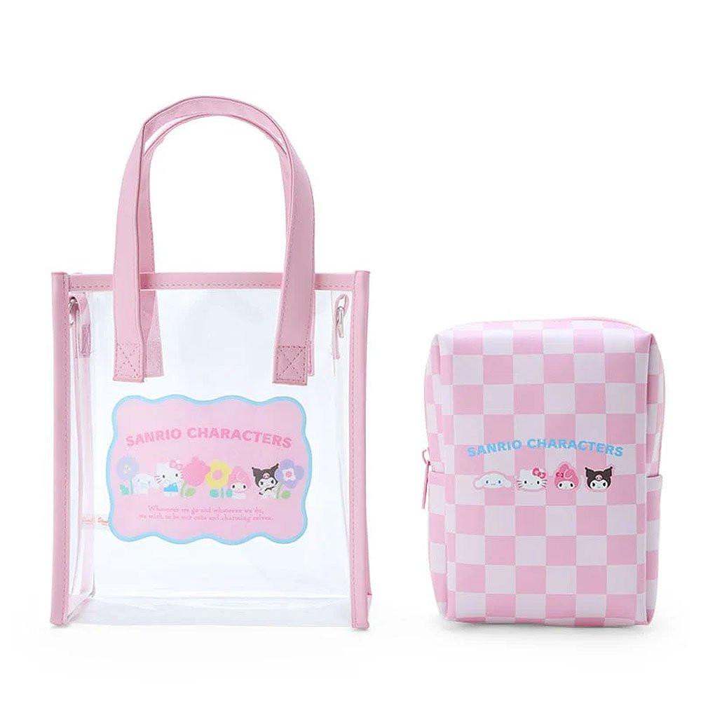 Sanrio Characters PVC Shoulder Bag :Pastel Check