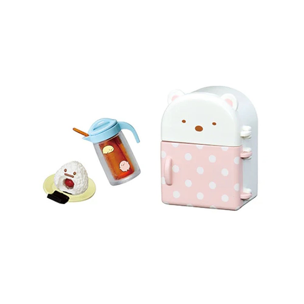 Sumikko Cute pink polka dot lunch box with a small dessert and drink on a white background