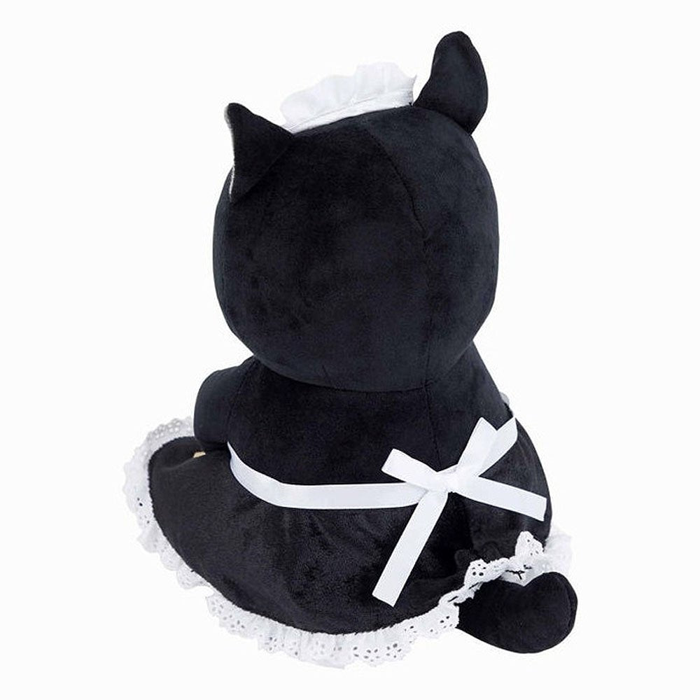 Mofusand black cat dressed as a classic maid plush stuffed animal