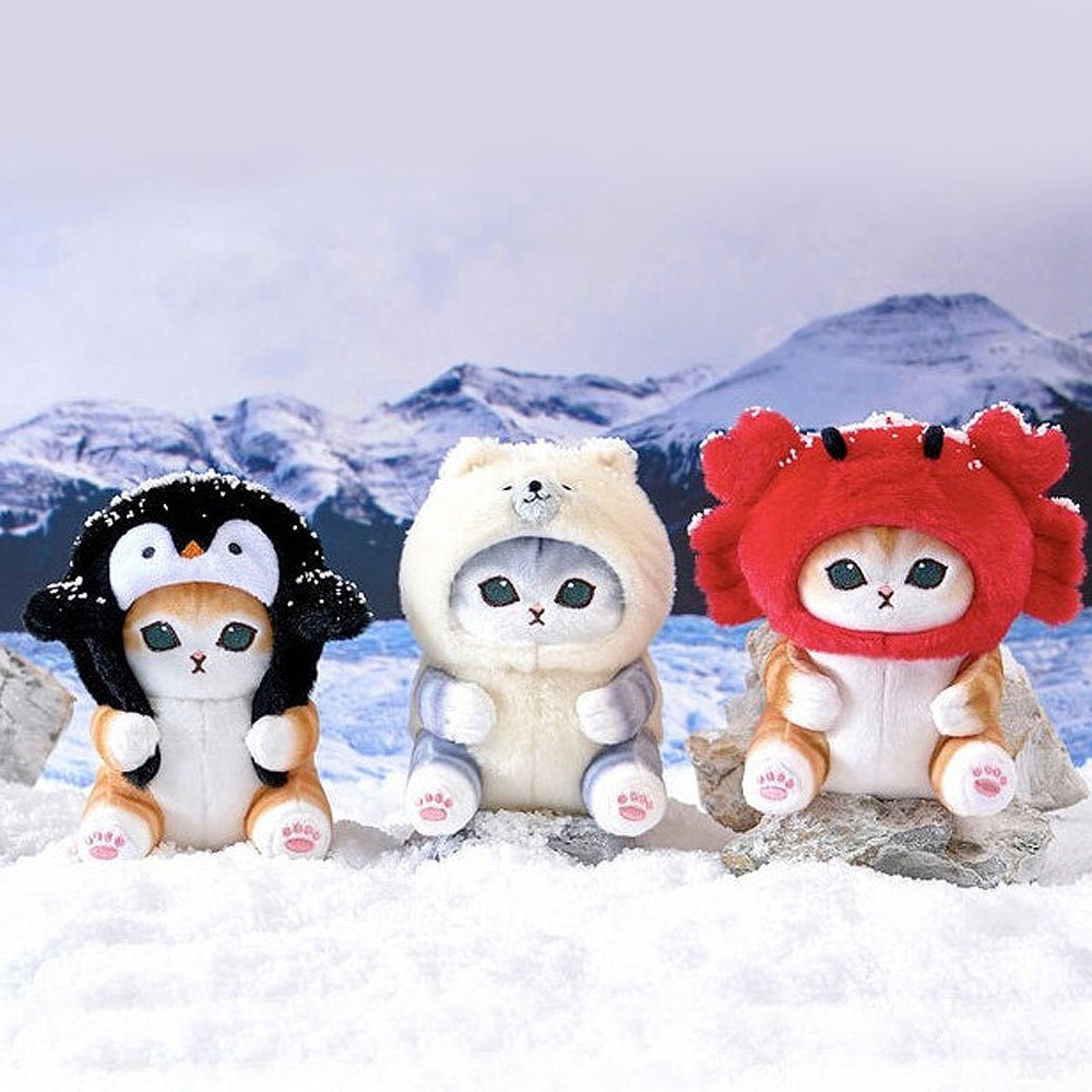 Mofusand Crab Cat Mascot Plush Keychain