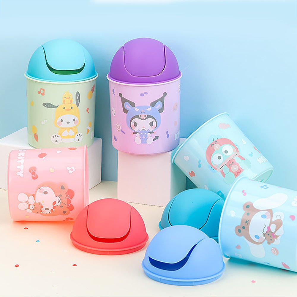 Sanrio Hello Kitty Desk Trash Bin w/ Swing Lid