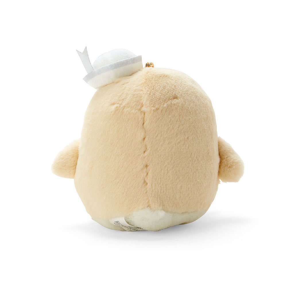 Sanrio Tuxedosam Fluffy Plush Keychain: White Gold