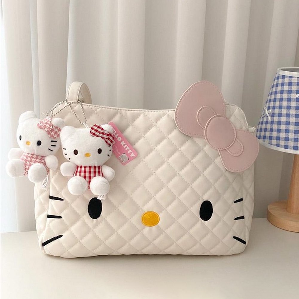 Sanrio Hello Kitty Pattern Plush Mascot Clip-on Keychain