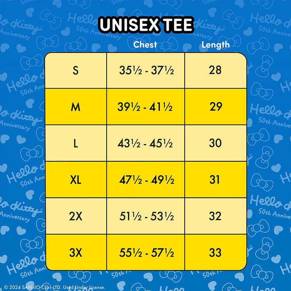 Sanrio Hello Kitty 50th Anniversary All-Over Print Unisex Tee