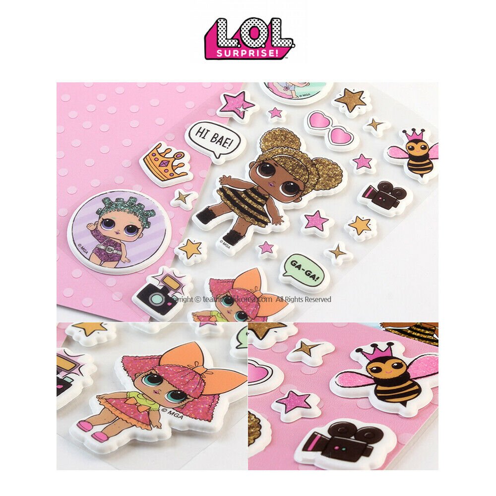 L.O.L Surprise! Diary Deco Scrapbook Deco Soft Casting Stickers 1PC