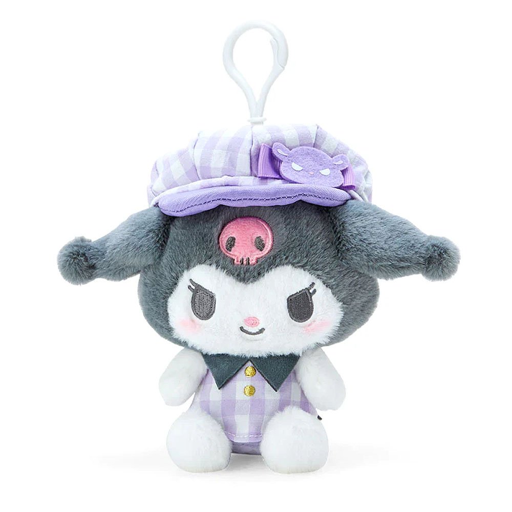 Kuromi Gingham Casquette Mascot Clip-On Plush