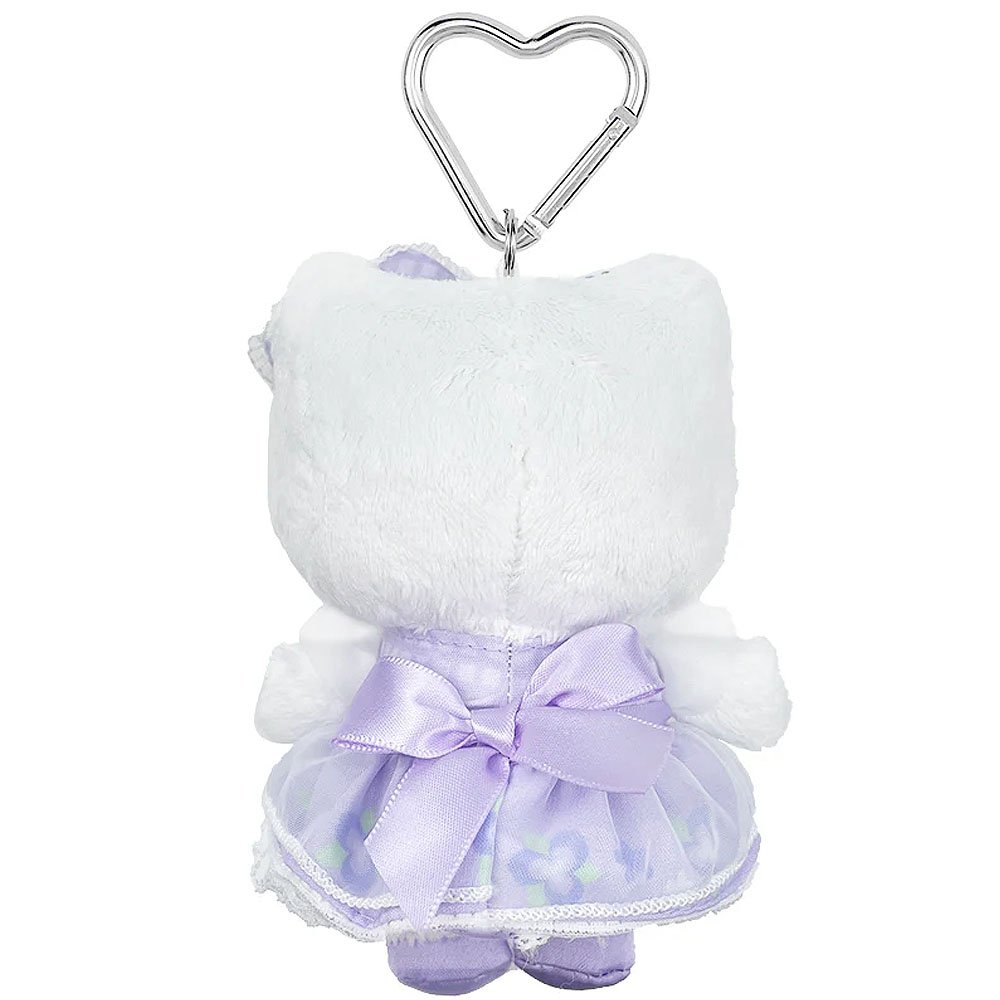 Sanrio Hello Kitty Purple Plush Mascot Keychain: 50th Anniv. Floral