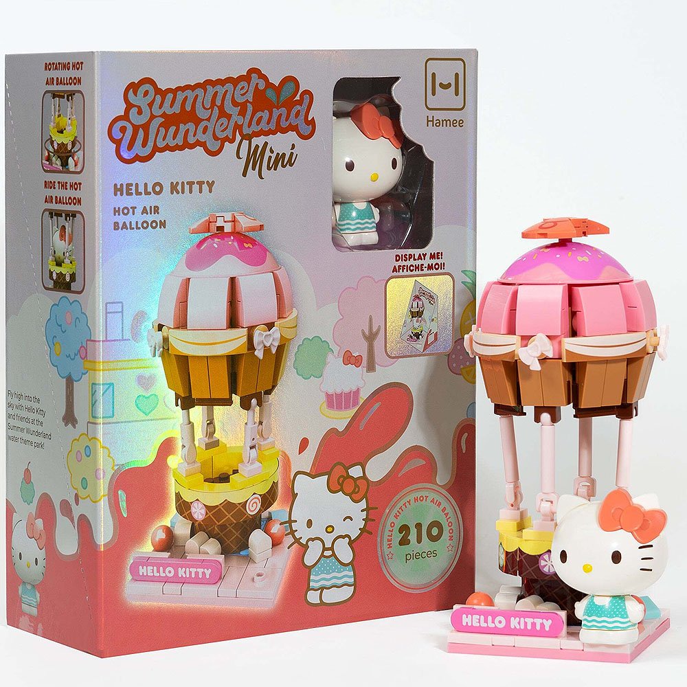 Hello Kitty hot air balloon toy set with packaging on a white background