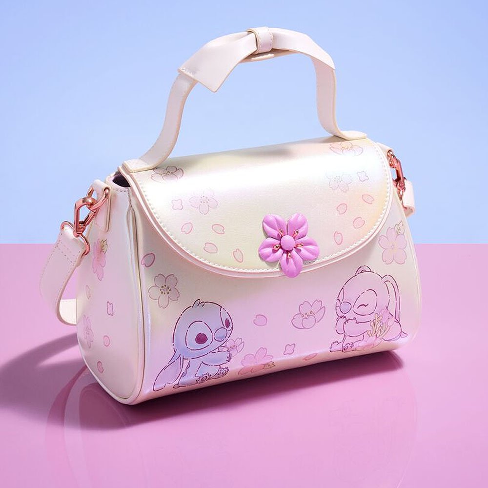 Loungefly x Stitch & Angel Cherry Blossom Bow Handle Crossbody Bag
