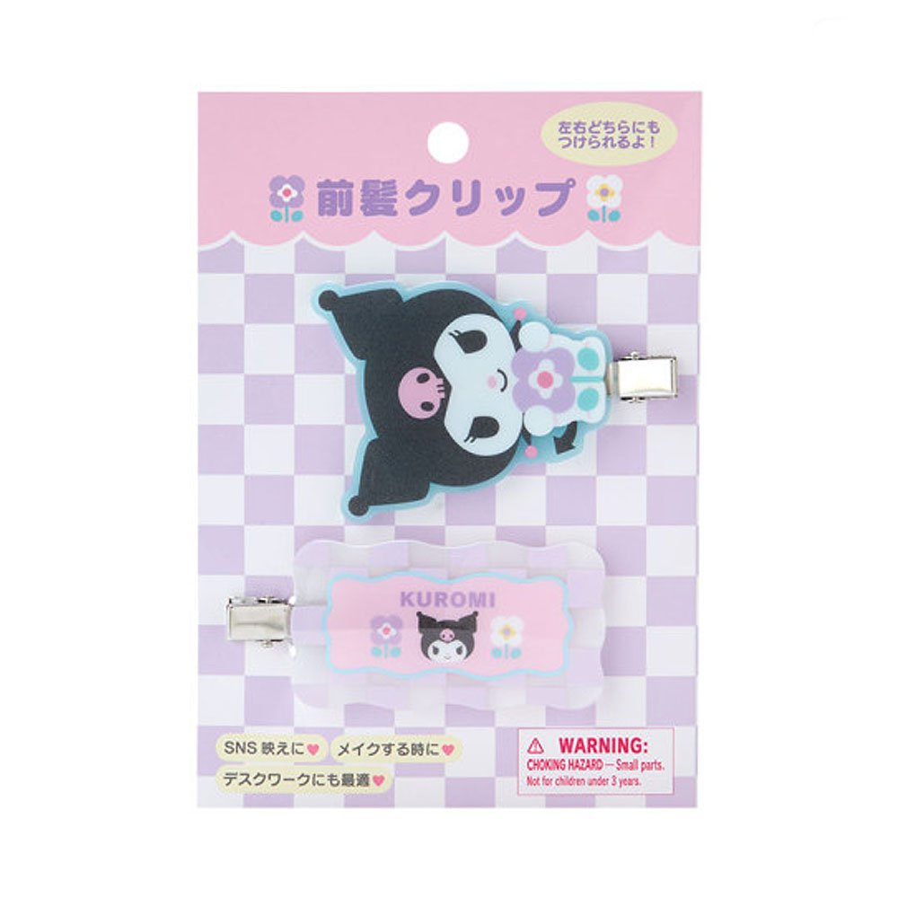 Kuromi Hair Clip Set :Pastel Check