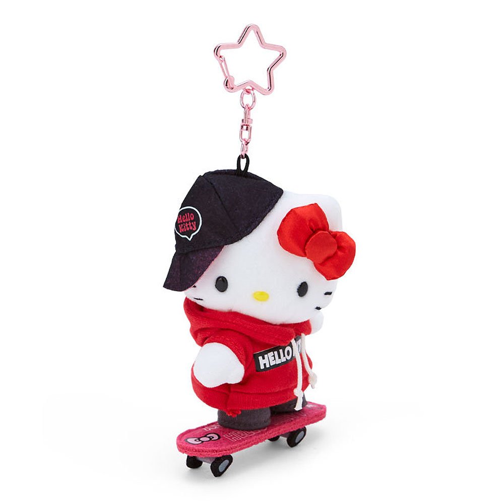 Hello Kitty Skateboard Plush Mascot Keychain