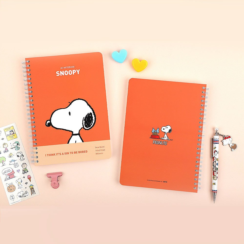 Peanuts Snoopy & Charlie Brown A5 Hard Cover Notebook