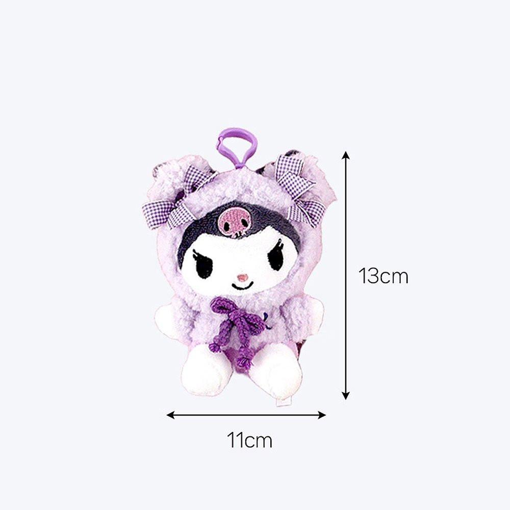 Sanrio Kuromi Fluffy Hoodie Clip-On Plush