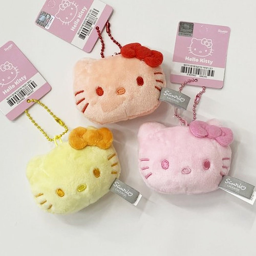Sanrio Hello Kitty Color Face Plush Keychain