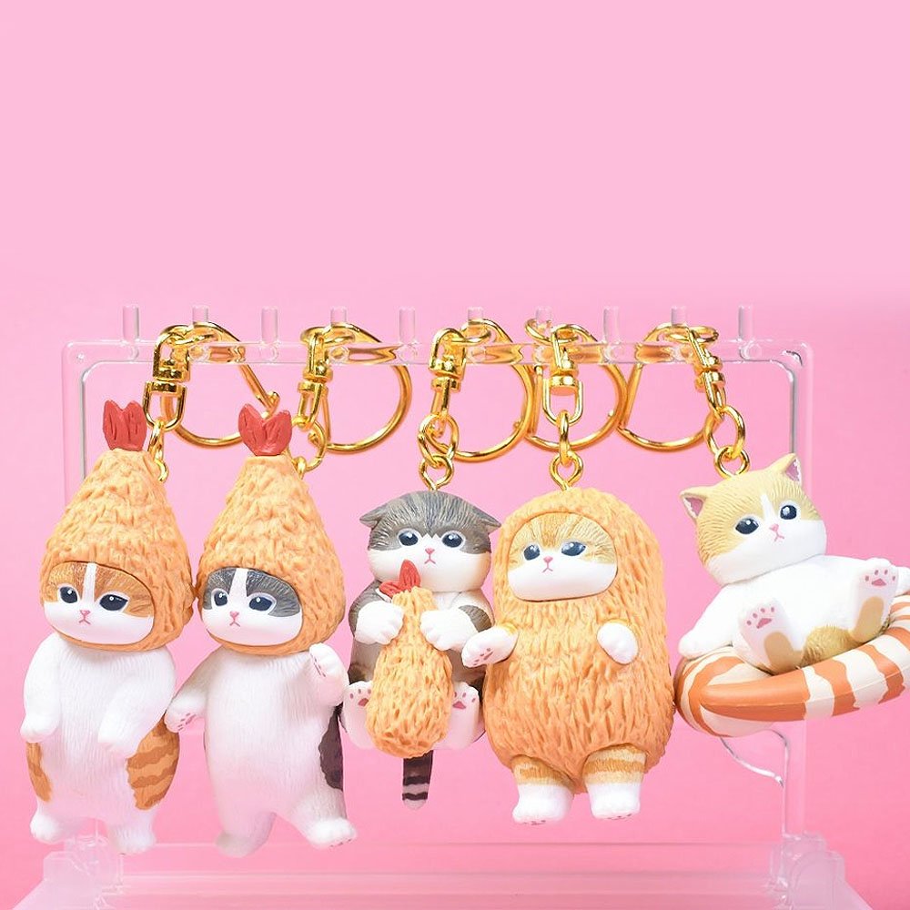 Mofusand Fried Shrimp Cat Figure Keychain