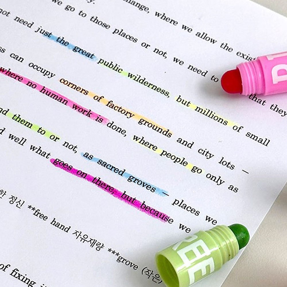 Block Crayon 6-Color Highlighter