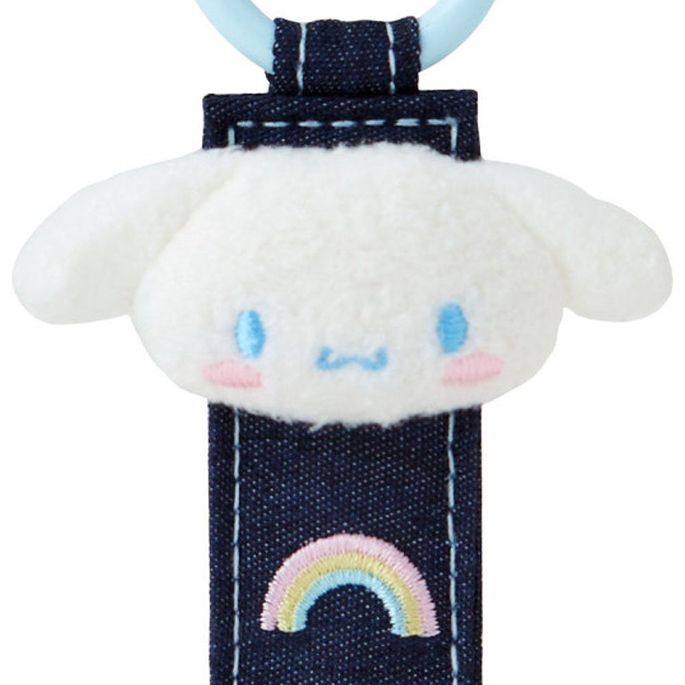 Sanrio Cinnamoroll Logo Denim Plush Keychain