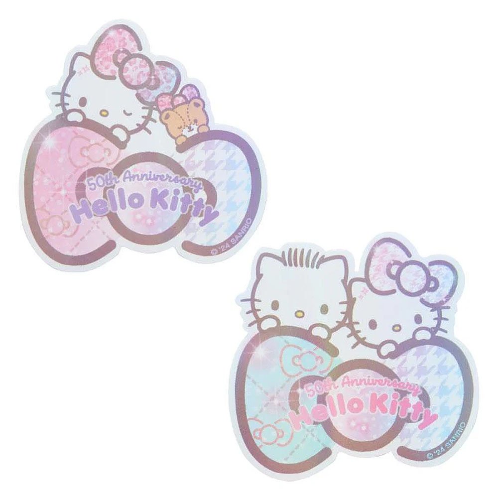 Hello Kitty Sticker with Pouch :50th Birthday Fashionable Ribbon